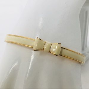 Kate Spade, Creamy White Enamel Bow Bangle Bracelet